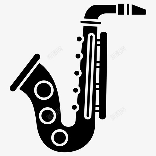 萨克斯管吹管铜管svg_新图网 https://ixintu.com 萨克斯管 吹管 铜管 管乐器 爵士乐 乐器 字形