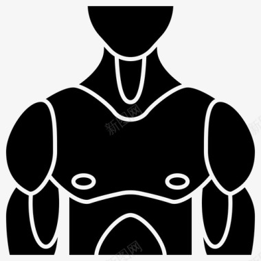 健美运动员胸部人图标