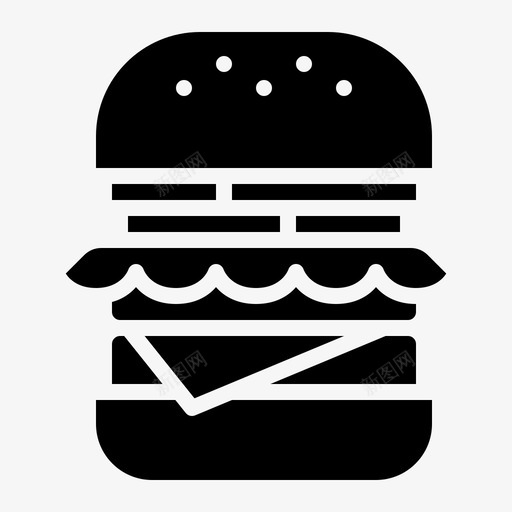 汉堡芝士汉堡快餐svg_新图网 https://ixintu.com 汉堡 食品 配送 芝士 快餐 固体