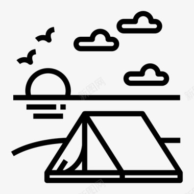 露营露营地户外图标