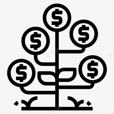 钱创业树图标