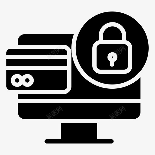 在线卡锁svg_新图网 https://ixintu.com 线卡 支付 保护 安全 网络安全