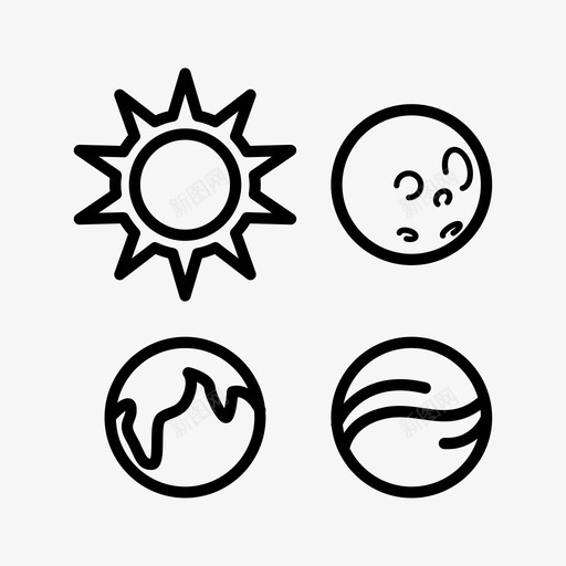 太阳地球木星svg_新图网 https://ixintu.com 太阳 地球 木星 月亮 行星 天文学