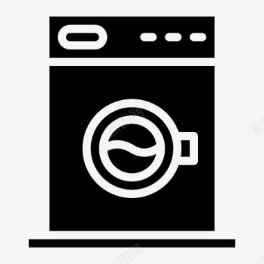 洗衣房衣服洗衣机图标