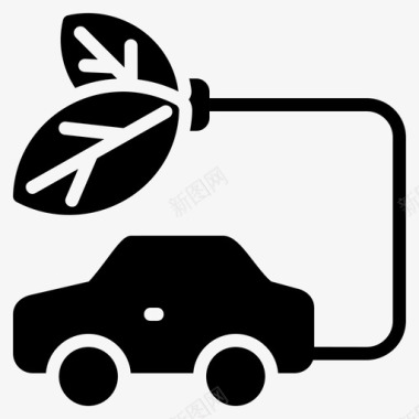生态汽车电动汽车混合动力汽车图标