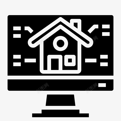 属性建筑计算机svg_新图网 https://ixintu.com 房地产 属性 建筑 计算机 房屋 实体