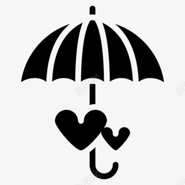 伞情侣雨图标