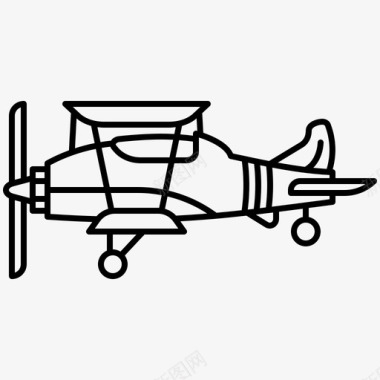 飞机双翼飞机螺旋桨图标