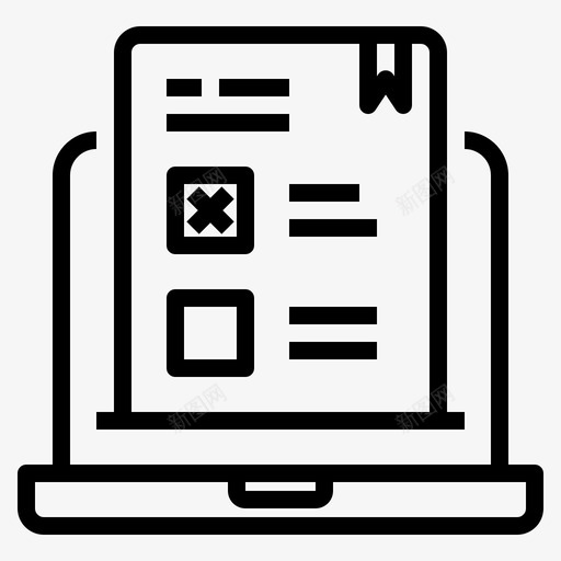 在线考试计算机文档svg_新图网 https://ixintu.com 在线考试 计算机 文档 在线学习 教育 大纲