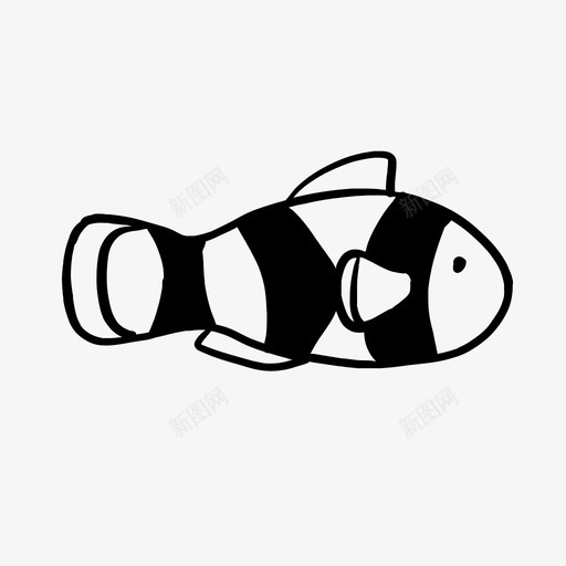 画小丑鱼海洋鱼和海洋生物手绘svg_新图网 https://ixintu.com 小丑 海洋 鱼画 海洋生物 手绘
