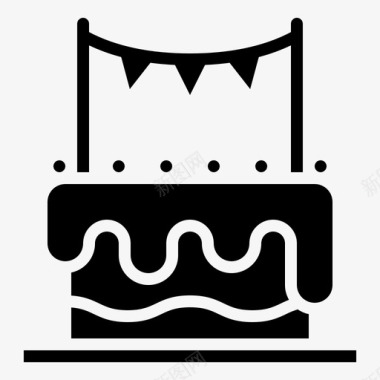 蛋糕庆典花环图标