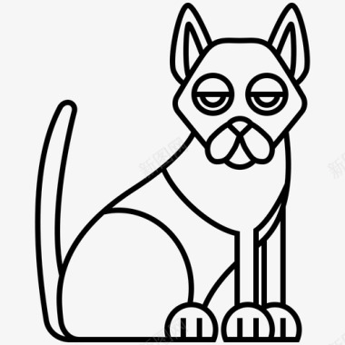 猫阿比西尼亚猫棕色图标