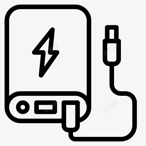 电源银行电池充电器svg_新图网 https://ixintu.com 电源 银行 电池 充电器 电子 充电 小工 工具 大纲