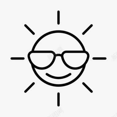 微笑的太阳季节天气图标