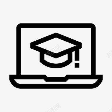 在线教育电子学习笔记本电脑图标