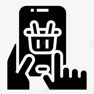 手机购物购物篮支付图标