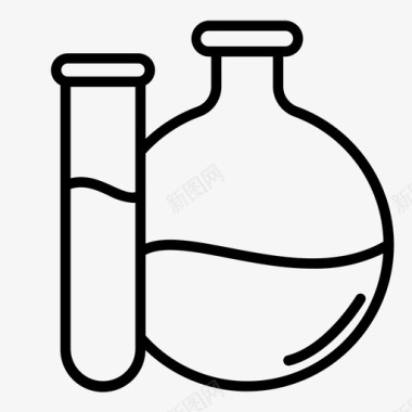 烧瓶玻璃瓶子实验室图标