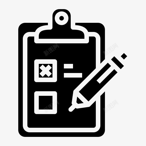 考试剪贴板文档svg_新图网 https://ixintu.com 考试 剪贴板 文档 表格 教育 实心