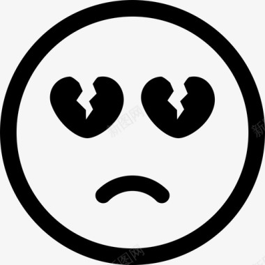 心碎的眼睛脸爱图标