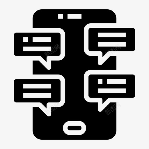 聊天移动智能手机svg_新图网 https://ixintu.com 聊天 移动 智能 手机 社交 社区 在家 办公