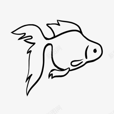 画鱼涂鸦海洋图标
