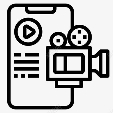 电影录像机手机技术图标