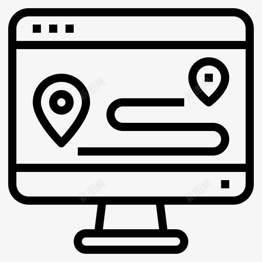 地图电脑显示器svg_新图网 https://ixintu.com 网站 地图 电脑 显示器 导航 界面 概要