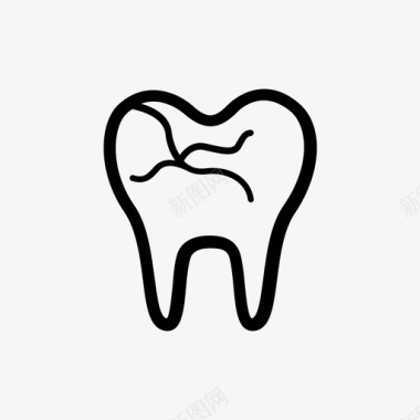 牙齿裂牙牙医图标