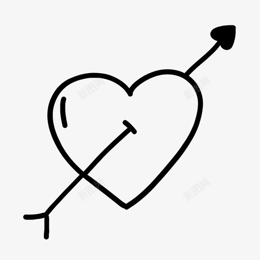 心箭涂鸦绘画浪漫svg_新图网 https://ixintu.com 心箭 涂鸦 浪漫 绘画 爱情 情人节 图标 手绘