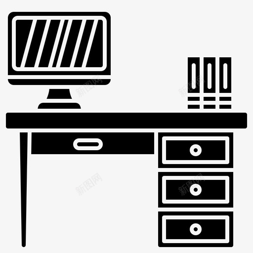 书桌室内办公室svg_新图网 https://ixintu.com 书桌 室内 办公室 房间 工作区 家居装饰 符号