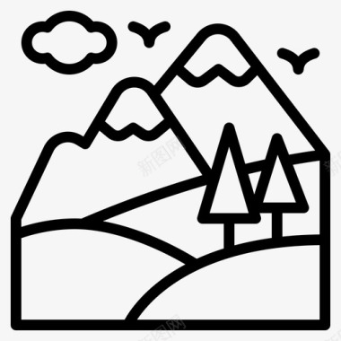 山自然旅游图标
