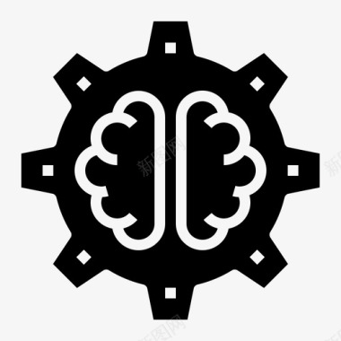 人工智能大脑齿轮图标