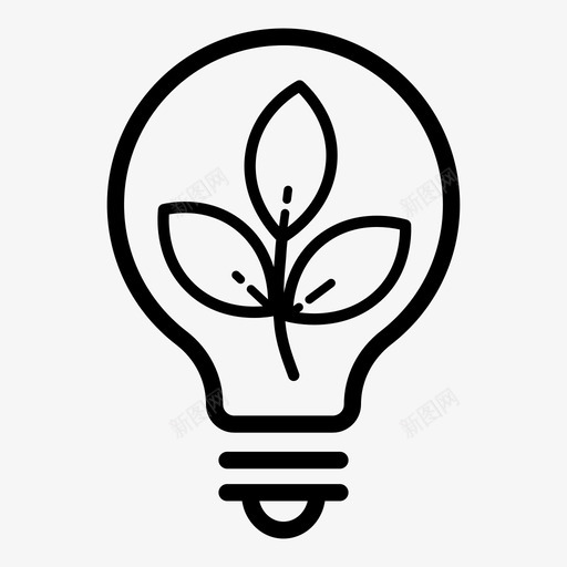 灯泡创意环保svg_新图网 https://ixintu.com 创意 灯泡 环保 创新 树叶 智慧