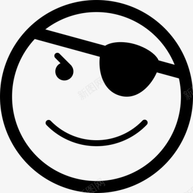 海盗表情符号一只眼睛图标