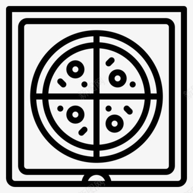 比萨饼盒装快餐图标