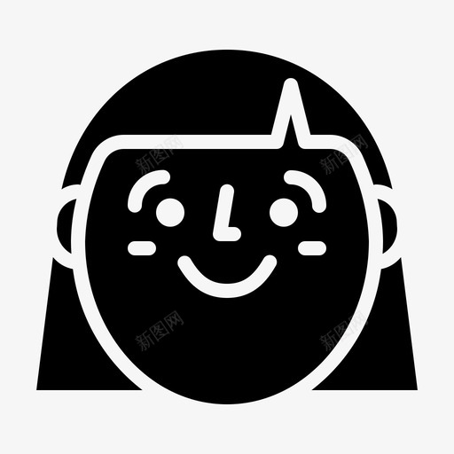 女孩脸人svg_新图网 https://ixintu.com 女孩 脸人 微笑 快乐 乐的