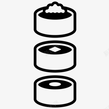 寿司卷食品日式图标