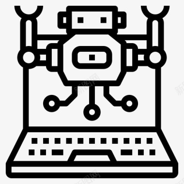 人工智能笔记本电脑机器人图标