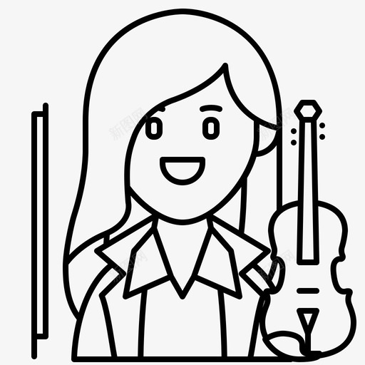 音乐家表演者专业人士svg_新图网 https://ixintu.com 女性 音乐家 表演者 专业 人士 小提琴手 职业 业行
