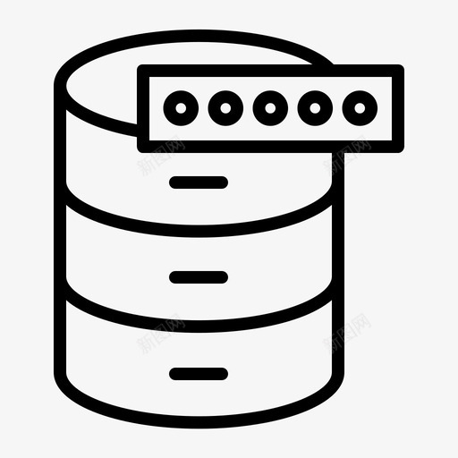 数据库锁密码svg_新图网 https://ixintu.com 数据库 密码 安全 网络安全