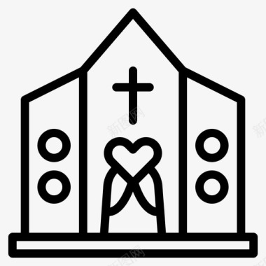 教堂建筑物地方图标