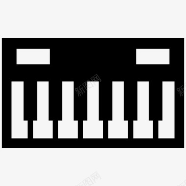 钢琴键盘音乐乐器图标