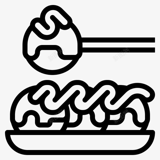 takoyaki料理食物svg_新图网 https://ixintu.com 日本 料理 食物 外线