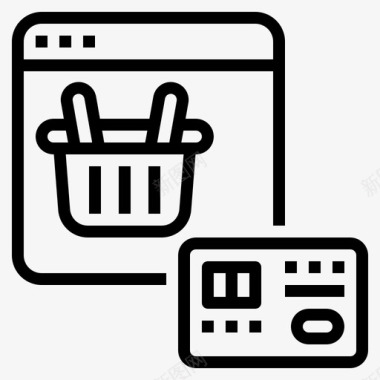网上支付购物和电子商务概述图标