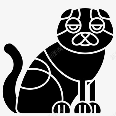 猫可爱折叠图标