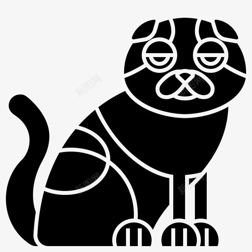 猫可爱折叠svg_新图网 https://ixintu.com 可爱 折叠 系谱 苏格兰 品种 字形