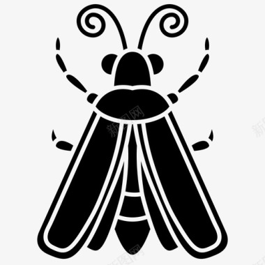 萤火虫生物发光昆虫图标