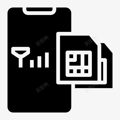 双卡存储卡手机svg_新图网 https://ixintu.com 技术 双卡双 存储卡 手机卡 移动