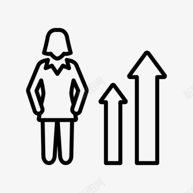职业发展商业女商人图标
