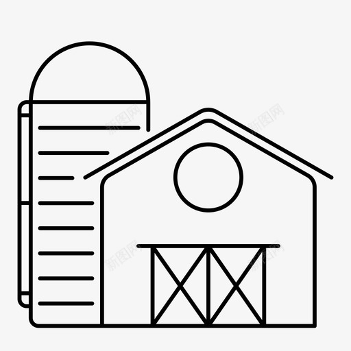 谷仓庄稼农场svg_新图网 https://ixintu.com 谷仓 庄稼 农场 农民 农村